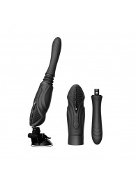 Черная секс-машина с функцией нагрева, насадками и присоской Sesh - Zalo - купить с доставкой в Красногорске