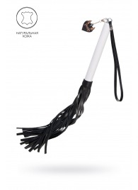 Плеть с белой рукоятью и чёрными хлыстами - 50 см. - Pecado - купить с доставкой в Красногорске