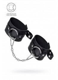 Черные оковы из толстой кожи с люверсами - Pecado - купить с доставкой в Красногорске