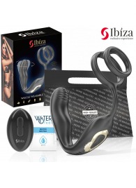 Черная анальная пробка с вращением и эрекционными кольцами - Ibiza - в Красногорске купить с доставкой