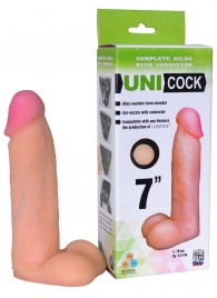Фаллическая насадка Харнесс UNICOCK 7  - 19 см. - LOVETOY (А-Полимер) - купить с доставкой в Красногорске