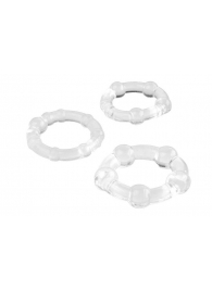 Набор из 3 прозрачных эрекционных колец с разным рельефом - A-toys - в Красногорске купить с доставкой