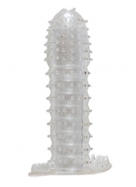 Гелевая прозрачная насадка c шипами - 12 см. - Toyfa Basic - в Красногорске купить с доставкой
