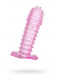 Гелевая розовая насадка с шипами - 12 см. - Toyfa Basic - в Красногорске купить с доставкой