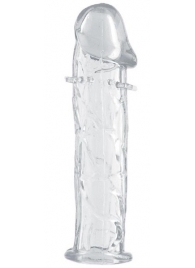 Гладкая прозрачная насадка с усиками под головкой - 12,5 см. - Toyfa Basic - в Красногорске купить с доставкой