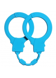 Голубые силиконовые наручники Stretchy Cuffs Turquoise - Lola Games - купить с доставкой в Красногорске