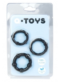 Набор из 3 чёрных эрекционных колец A-toys - A-toys - в Красногорске купить с доставкой