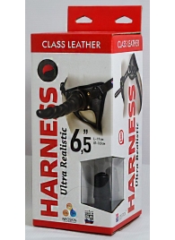 Насадка-фаллоимитатор на кожаных трусиках Harness Ultra Realistic 6,5  - 18,5 см. - LOVETOY (А-Полимер) - купить с доставкой в Красногорске
