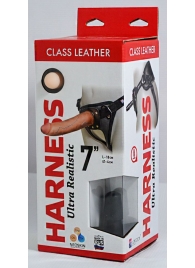 Насадка-фаллоимитатор на кожаных трусиках Harness Ultra Realistic 7  - 18 см. - LOVETOY (А-Полимер) - купить с доставкой в Красногорске