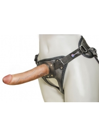 Насадка-фаллоимитатор на кожаных трусиках Harness Ultra Realistic 7  - 18 см. - LOVETOY (А-Полимер) - купить с доставкой в Красногорске