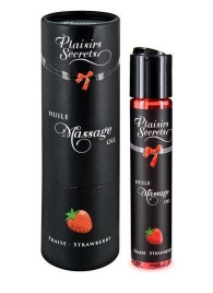 Массажное масло с ароматом клубники Huile de Massage Gourmande Fraise des Bois - 59 мл. - Plaisir Secret - купить с доставкой в Красногорске