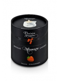 Массажная свеча с ароматом клубники Bougie de Massage Gourmande Fraise - 80 мл. - Plaisir Secret - купить с доставкой в Красногорске