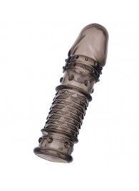 Дымчатая закрытая насадка ToyFa XLover с чешуйками и пупырышками - 13,5 см. - ToyFa - в Красногорске купить с доставкой