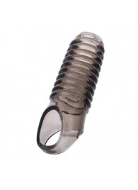 Дымчатая насадка с рёбрышками и подхватом мошонки ToyFa XLover - 12,5 см. - ToyFa - в Красногорске купить с доставкой
