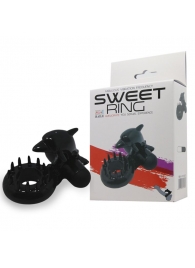Чёрное эрекционное виброкольцо Sweet Ring с дельфинчиком - Baile - в Красногорске купить с доставкой