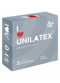 Презервативы с рёбрами Unilatex Ribbed - 3 шт. - Unilatex - купить с доставкой в Красногорске