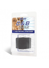 Чёрная утяжка на мошонку 1  Velcro Ball Stretcher - BlueLine - купить с доставкой в Красногорске