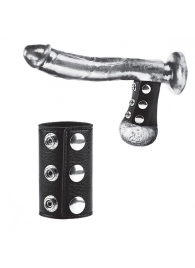 Чёрная утяжка на кнопках 100% PVC STRAP WITH METAL SNAP - BlueLine - купить с доставкой в Красногорске