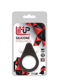 Чёрное эрекционное кольцо LIT-UP SILICONE STIMU RING 1 BLACK - Dream Toys - в Красногорске купить с доставкой