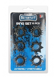 Набор из 6 дымчатых эрекционных колец MENZSTUFF 6PC STRECHEABLE RING SET - Dream Toys - в Красногорске купить с доставкой