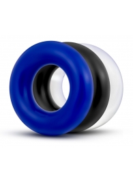 Набор из 3 разноцветных колец Stay Hard Donut Rings - Blush Novelties - в Красногорске купить с доставкой