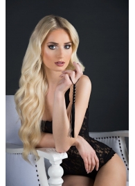 Чёрная мини-плеть из резины Rubber Mini Whip - 22 см. - Blush Novelties - купить с доставкой в Красногорске