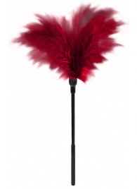 Пластиковая метелочка с красными пёрышками Small Feather Tickler - 32 см. - Blush Novelties - купить с доставкой в Красногорске