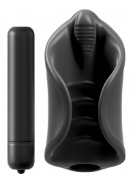 Чёрный мастурбатор Vibrating Silicone Stimulator с вибрацией - Pipedream - в Красногорске купить с доставкой