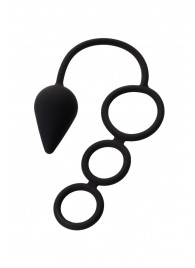 Тройное эрекционное кольцо с анальным хвостом Drop M-size - Erotist Adult Toys - в Красногорске купить с доставкой
