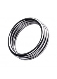 Металлическое эрекционное кольцо с рёбрышками размера L - ToyFa - в Красногорске купить с доставкой