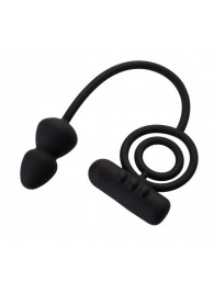 Чёрное эрекционное кольцо с вибропулькой и анальным хвостом - Erotist Adult Toys - в Красногорске купить с доставкой