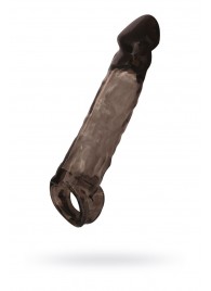 Чёрная насадка на пенис Tс подхватом - 19,5 см. - ToyFa - в Красногорске купить с доставкой