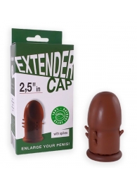 Коричневый латексный удлинитель пениса 2.5 in с шипиками - Sitabella - в Красногорске купить с доставкой