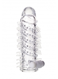 Насадка на пенис TOYFA A-Toys с вибропулей и шипами - 13,4 см. - A-toys - в Красногорске купить с доставкой