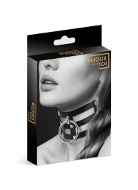 Чёрный тройной чокер с большим кольцом - Bijoux Pour Toi - купить с доставкой в Красногорске