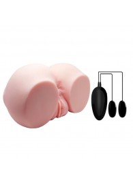 Телесный мастурбатор с двумя любовными тоннелями и вибрацией - Baile - в Красногорске купить с доставкой