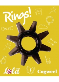 Чёрное эрекционное кольцо Rings Cogweel - Lola Games - в Красногорске купить с доставкой