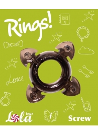 Чёрное эрекционное кольцо Rings Screw - Lola Games - в Красногорске купить с доставкой