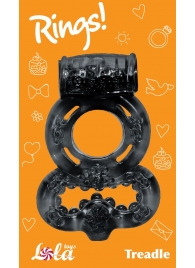 Чёрное эрекционное кольцо Rings Treadle с подхватом - Lola Games - в Красногорске купить с доставкой