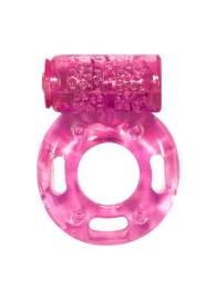 Розовое эрекционное кольцо с вибрацией Rings Axle-pin - Lola Games - в Красногорске купить с доставкой