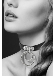 Черный чокер с двумя кольцами - Bijoux Pour Toi - купить с доставкой в Красногорске