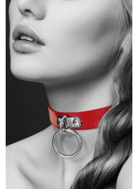 Красный узенький чокер с кольцом - Bijoux Pour Toi - купить с доставкой в Красногорске