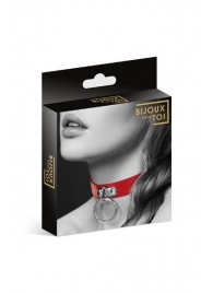 Красный узенький чокер с кольцом - Bijoux Pour Toi - купить с доставкой в Красногорске