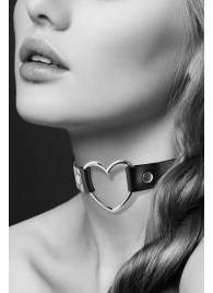 Чёрный чокер с кольцом в форме сердца - Bijoux Pour Toi - купить с доставкой в Красногорске