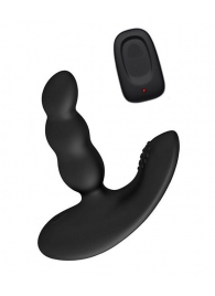 Черный силиконовый стимулятор простаты Levett Nitoc с пультом ДУ - Levett - в Красногорске купить с доставкой