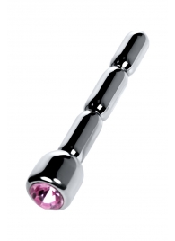 Серебристый уретральный плаг со стразом - 7 см. - ToyFa - купить с доставкой в Красногорске