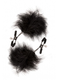 Зажимы для сосков с пухом FEATHERED NIPPLE CLAMPS - Blush Novelties - купить с доставкой в Красногорске