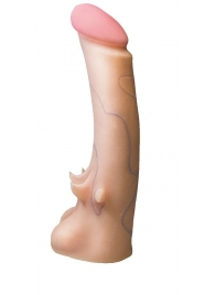 Телесная насадка REAL Standard с усиками на основании - 19 см. - LOVETOY (А-Полимер) - купить с доставкой в Красногорске