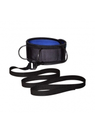 Чёрно-синий неопреновый ошейник с поводком - Sitabella - купить с доставкой в Красногорске