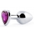 Серебристая анальная пробка с фиолетовым кристаллом-сердечком - 8 см. - Anal Jewelry Plug - купить с доставкой в Красногорске